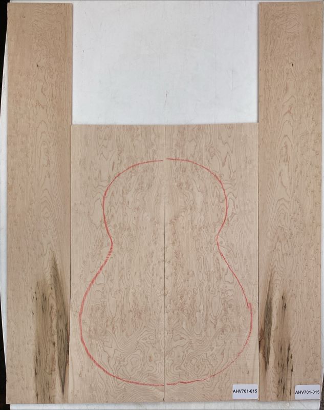 Back & Sides Bird's Eye Maple, Classic Unique Piece #015